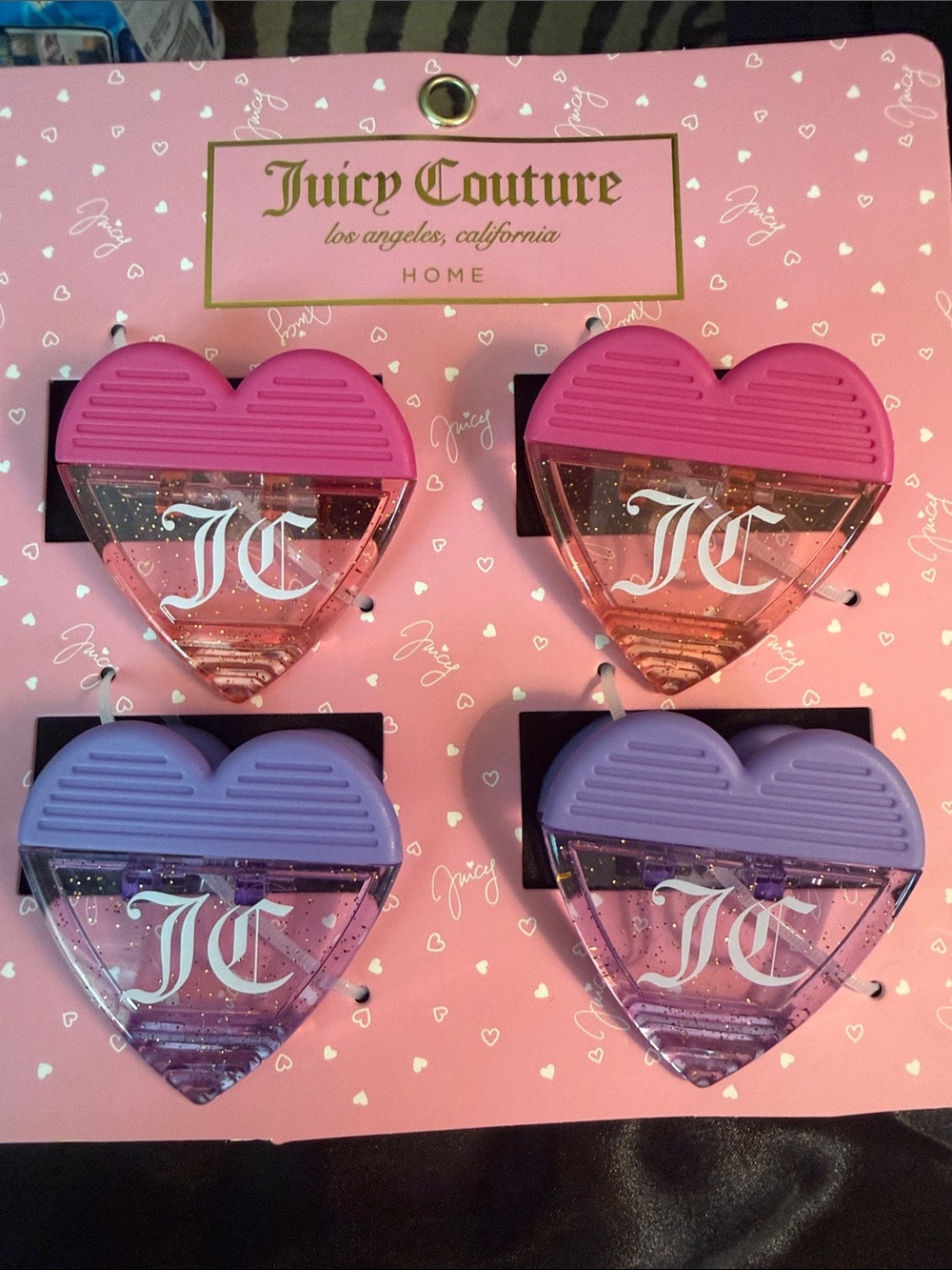 Juicy Couture Heart Magnetic Chip Clips — Pink & Lavender
